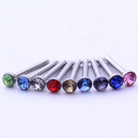 Nose Bone Style Nostril Studs - Picture 3 of 3